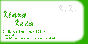 klara keim business card